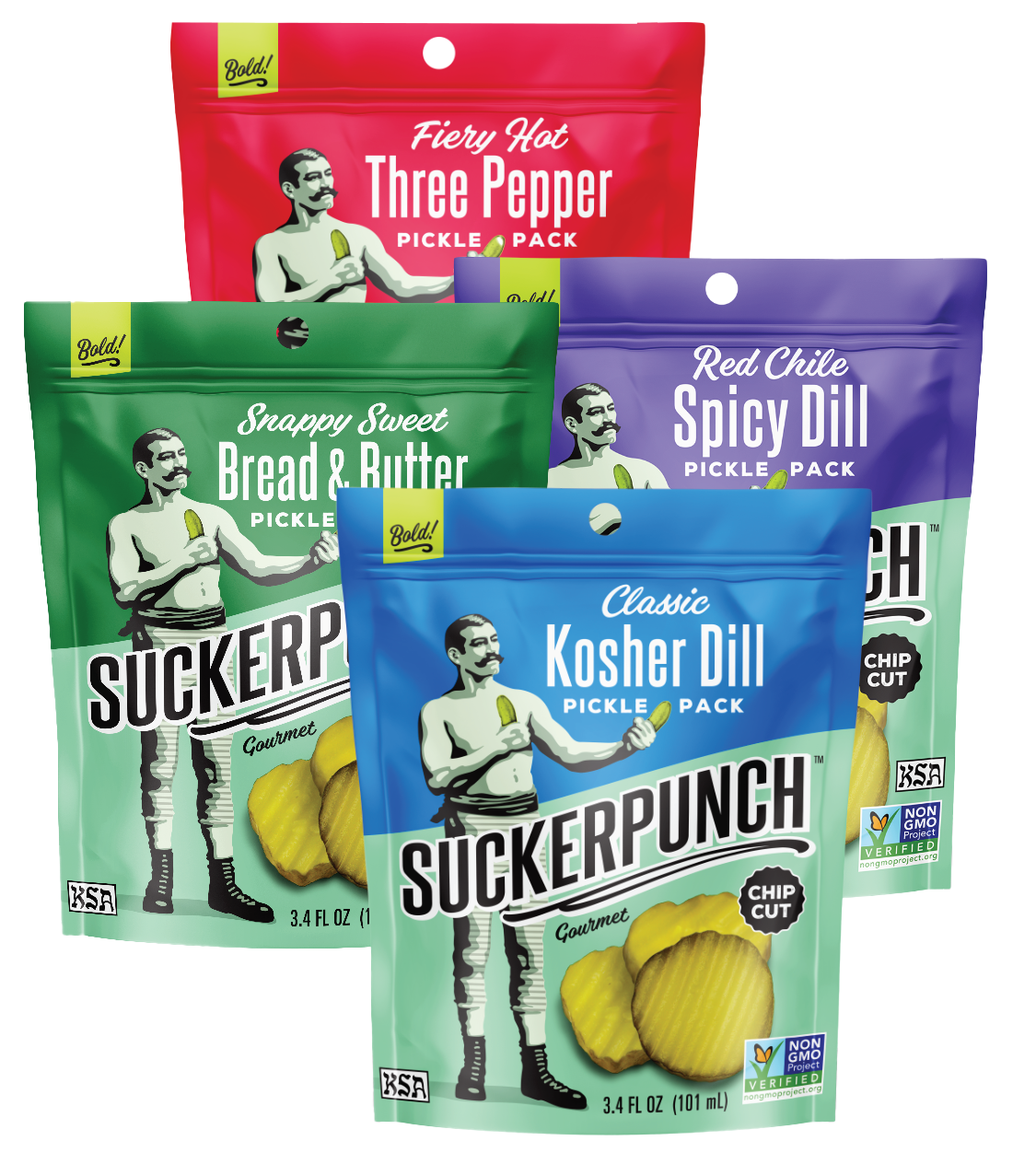 
                  
                    Variety  3.4oz Single Serve Pickle Snack Pack (6 or 12ct)
                  
                